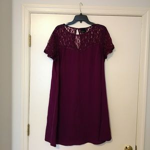 Asos Curve short-sleeve plum dress